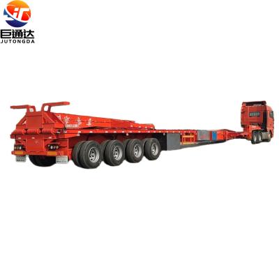 China JT transport construction machinery brand telescopic wind blade extendable trailer axles windmill turbine steering flatbed lowbed trailers for sale