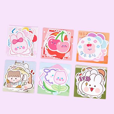 China Waterproof Korean girl style pink stationery suitcase sticker animal sticker package and planner diary sticker for sale