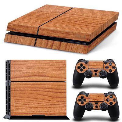 China Wholesale Adesivi Personalizzati Vinyl Wood Grain Skin Game PS4 Sticker For Console Controller PlayStation Protector Stickers for sale