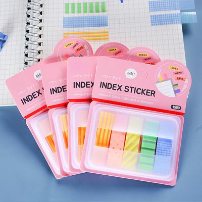 China Loose Leaf Korea Style PET Sticky Index Colored Adhesive Fluorescent Sticky Note for sale