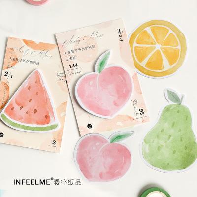 China Custom cute self-adhesive pattern protection cute fruit hotsale memo sticky note sticky note for students for sale