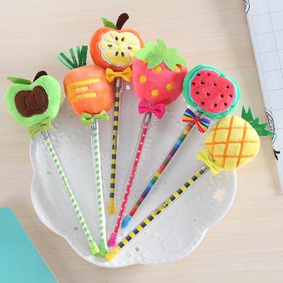 China Cute Artist Stationery Natural Cute Creative Products Elegant Fruit Color Glitter Gel Pen for sale