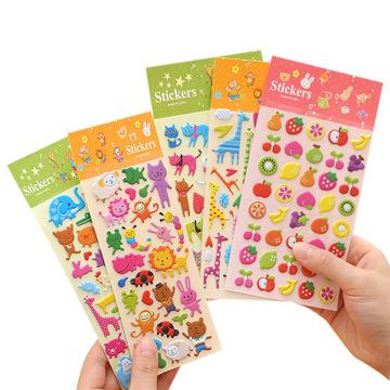 China Multifunctional custom bulk fruit diy cute reward stickers kids puffy bubble 3d foam sticker for gift Scrapbooking for sale