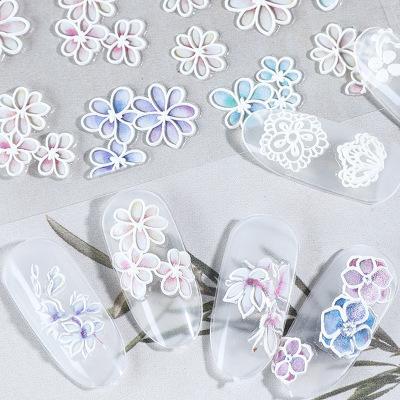 China Adesivi New Full Embossed Personalizzati Flower Art Nail Stickers 5d Water Transfer Wraps DIY Nail Tips For Girls for sale