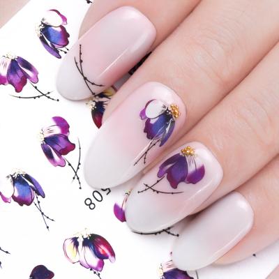 China Adesivi Personalizzati Butterfly Nail Sticker Water Transfer Decal Sliders For Nail Art Decoration for sale