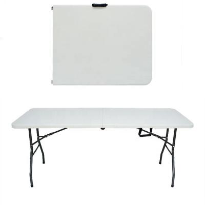 China 6ft 180cm Durable HDPE Material Plastic Picnic Folding In Half Tables for sale