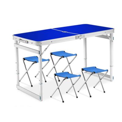 China Lightweight Height Adjustable Aluminum Folding Table Durable Material Manufacture Set for sale