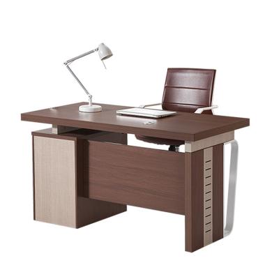 China 2020 Modern Office Furniture Metal Steel Home Office Walnut Built Simple Desk for sale