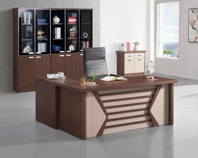 China Best Price Walnut Modern Furniture Office Economy Series Home Office Solid Wood Desk With 3 Drawer Cabinet Melamine Desk for sale