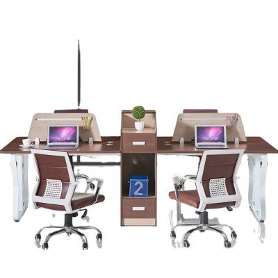 China High Quality Typical Office Desk Furniture Staff Office 4 Seats With Drawers Computer 4 People Desk Compartment Workstation for sale