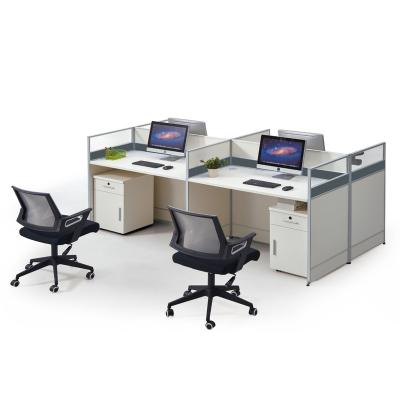 China Typical High Quality Office Staff Office 4 Seats With Drawers Office Cubicle Workstation for sale