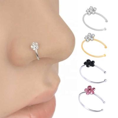 China FASHIONABLE Custom Fake Septum Circle Body Nose Ring Clip On Nose Cuff Non Piercing Jewelry for sale