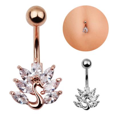 China Romantic 316L Surgical Steel Belly Button Rings Clear Belly Button Rings Belly Rings For Belly Up Piercing for sale