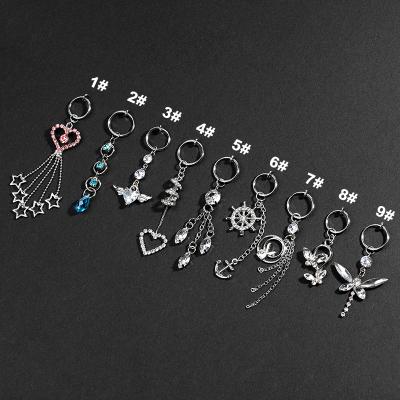 China CLASSIC 2021 zesen fashion clip on belly ring dangle fake piercing belly ring body jewelry non piercing for sale