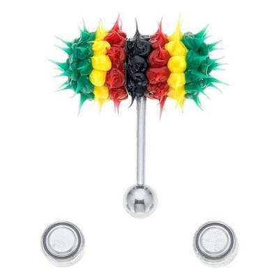 China Unique Stud Barbell Barbell Ball Bar Koosh Hiphop Silicone Vibrating Tongue Ring With Battery for sale