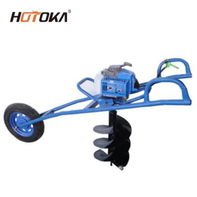 China 3.2KW Ground Drill Tree Planting Earth Hole Machinery Hand Push 62cc Digging Digger Earth Auger Without Drill for sale