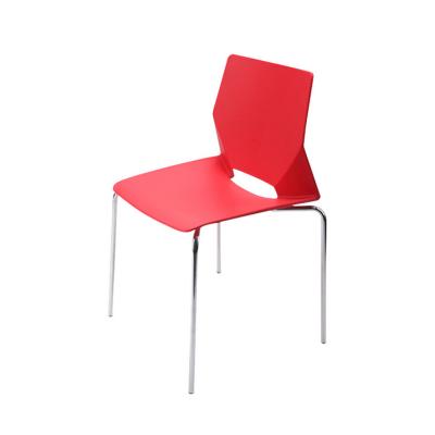 China Foldable Stackable Economical Plastic Metal Guest Seats Plastic Reception Guest Chairs for sale