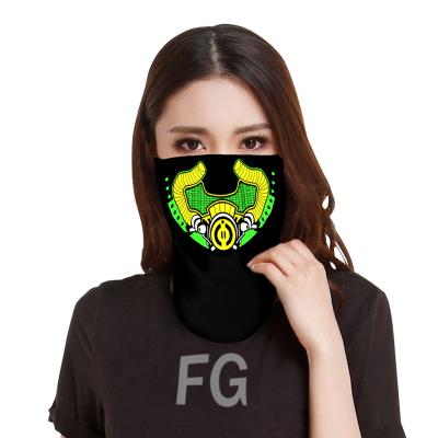 China Finegreen High Quality And Popular Eco-friendly Halloween LED Masks Music Control EL Masks For Night Climbing Flash Masks for sale