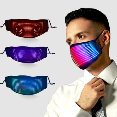 China App Designers Diy Halloween screen full color smart diy unisex black dot screen control neon led mask for sale