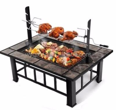 China QXFP-004a Hot Sale Outdoor Square Garden Charcoal Fire Mine Pit BBQ Easily Assembled Steel Grill for sale