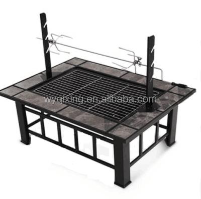 China Easily Assembled Fire Pit Barbecue Grill With Chicken Rotisserie for sale