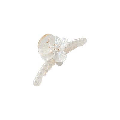 China 2021 New Fashion Elegant Pearl Flower Hair Clip Pearl Flower White Hair Clip for sale