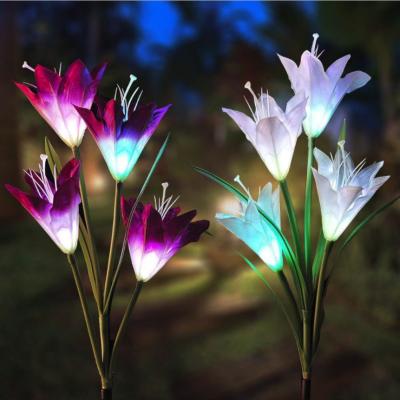 China Solar Garden Lily Flower Light SNT4069B Color Changeable for sale