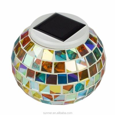 China Solar Powered Mosaic Glass Color Changing Bar Garden Table Lights SN4503 for sale