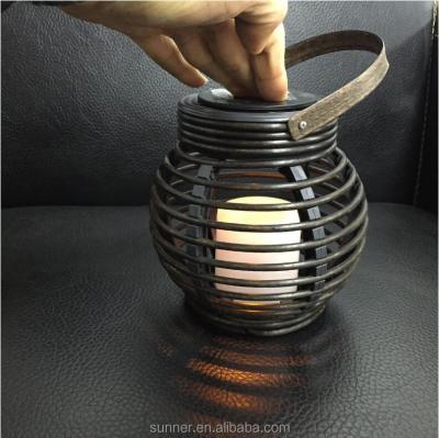 China Solar Garden Rattan Lantern Candle Table Light Garden Lamp for sale