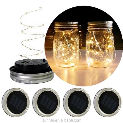 China Mason Jar Outdoor Solar Lids With Handle And Metal Lid SNT-H-2B for sale