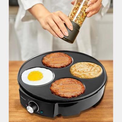 China Home Household Burger Pancake Cake Double Side Fried Egg Heating Machine 4 Holes 3 in 1 Breakfast Maker Machine for sale