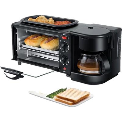 China 2021 Bestselling Timer Breakfast Machine Portable Multifunctional Toaster Oven Coffee Maker Stove Combo 3 in 1 Breakfast Makers for sale