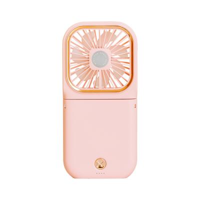 China 2021 USB Link New Arrival Rechargeable Battery Portable Handheld Usb Powered Mini Hanging Neck Fan With Power Bank for sale