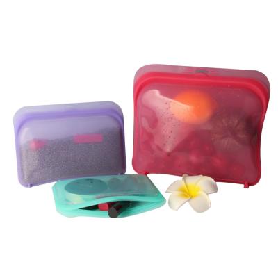 China Wholesale best selling collapsible silicone storage container reusable cool sealed reusable silicone food bag for sale