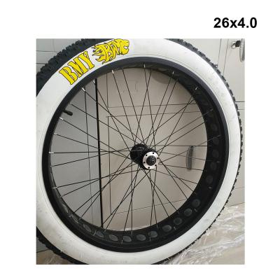 China Factory supplies good quality white wall tire 26*4.0 bicycle fat wheel set en venta