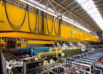 China 20 Ton Electric Overhead Double Girder Bridge Crane Yellow Color For Steel Industry for sale