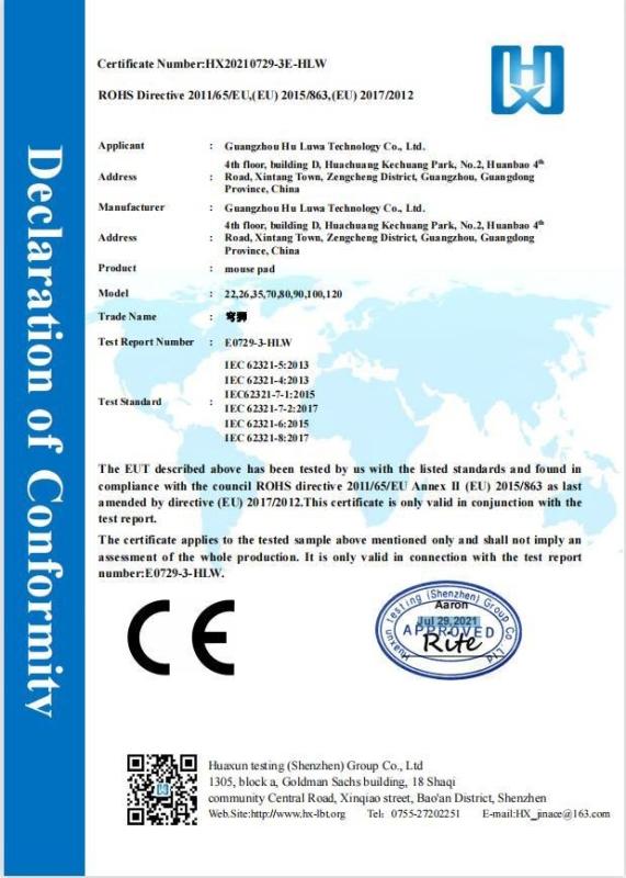 CE - Guangzhou Hu Luwa Technology Co., Ltd.