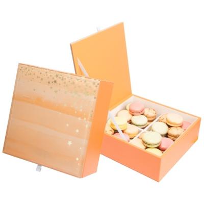 China Luxury Recycled Leather Materials Printing PU Macaron Cookie Packaging Gift Leather Candy Boxes for sale