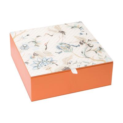 China Recycled Materials Packaging Case High Quality Jewelry Box PU Leather Box wonden the Luxury Mooncake Packaging for sale