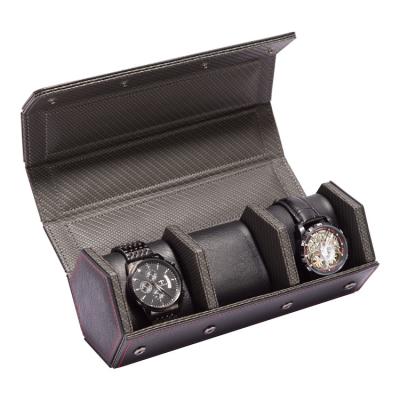 China China Manufacturer Wholesale High Grade PU Leather Adult Watch Roll Triple Slot Watch Box Set For Storage Travel for sale