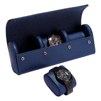 China Adult Wrist Storage Box Display Roll Pillow Pillow PU Watch Cases Luxury Leather Watch Boxes Cases for sale