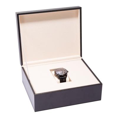 China Adult High Quality Watch Storage Pillow Luxury Logo Packaging Custom Black Box Box for sale