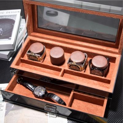 China Custom Packaging Adult Logo Watch Case Storage Wooden Luxury Watch Box With Glass for sale