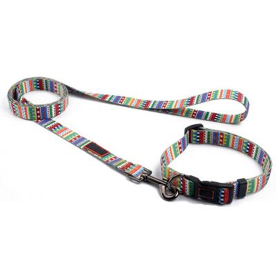 China China Factory Latest Striped Collar Padded Adjustable Pet Collar Dog Leash Wholesale for sale