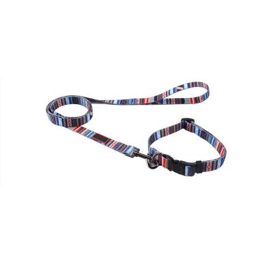 China Factory direct sale new striped pet collar padded custom pet leash for sale