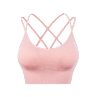 China Sale QUICK DRY best QUICK DRY plus yoga sports bra cross-back beauty waistband thin sports back thin underwear for sale