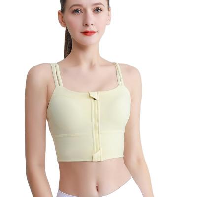 China New One-Piece QUICK-DRY QUICK-DRY QUICK-DRY Front Zipper Strap Beauty Back Fitness Yoga Bra High Strength Shockproof Running Bra for sale