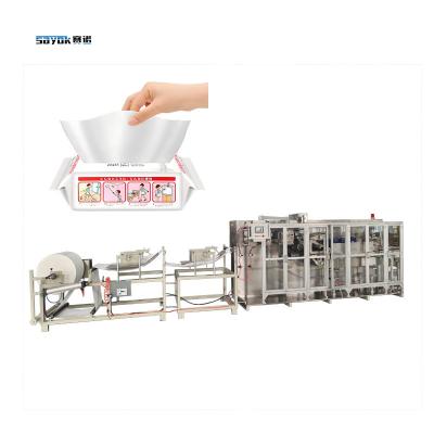 中国 7.5 KW Automatic Wet Floor Wipes Making Packing Machine With Servo Control 8 Sets Wetting Head 販売のため