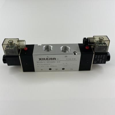 China General Customize XLJ 5 1/2 Way ALLOY 2 Position 4v420-15 Pneumatic Control Air Gas Solenoid Valve for sale