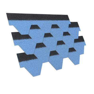 China Blue Particle Building Roofing Asphalt Shingle Anti Corrosion Single Layer Shingles for sale